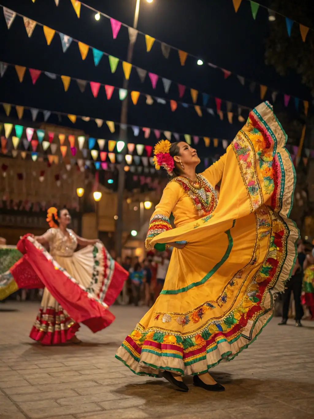 A dynamic image of a diverse group of performers engaging with an audience during a cultural festival supported by ASSOCIATION BLACK LABEL.
